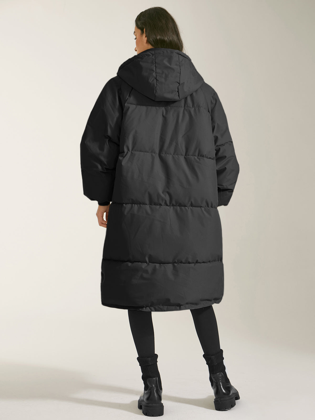 NOVA │ Langer Puffer-Parka-Mantel mit Kapuze