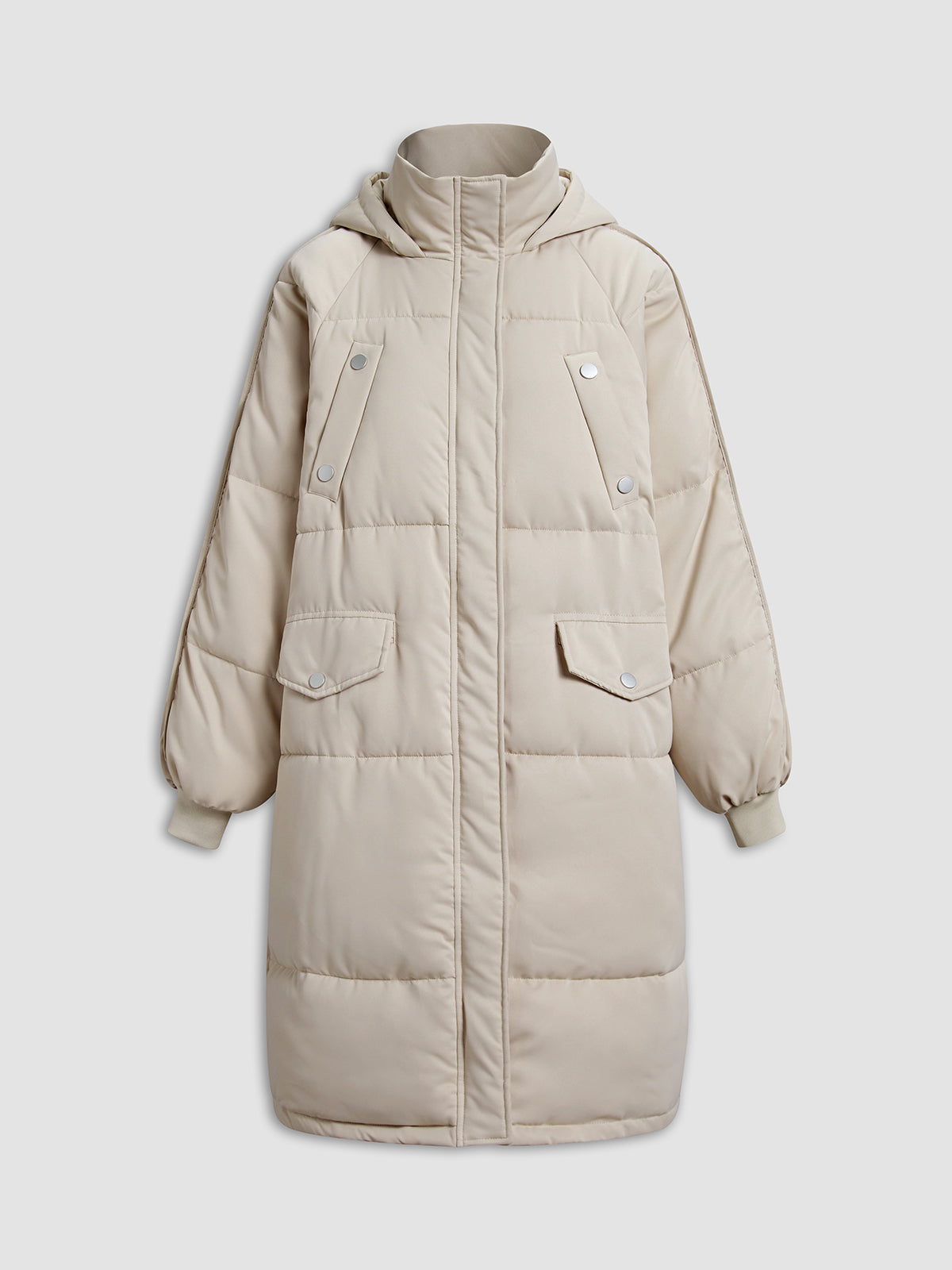 NOVA │ Langer Puffer-Parka-Mantel mit Kapuze