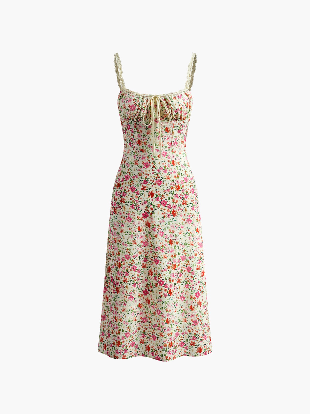 NOVA | Camisole-Midikleid mit Blumenprint und Besatz